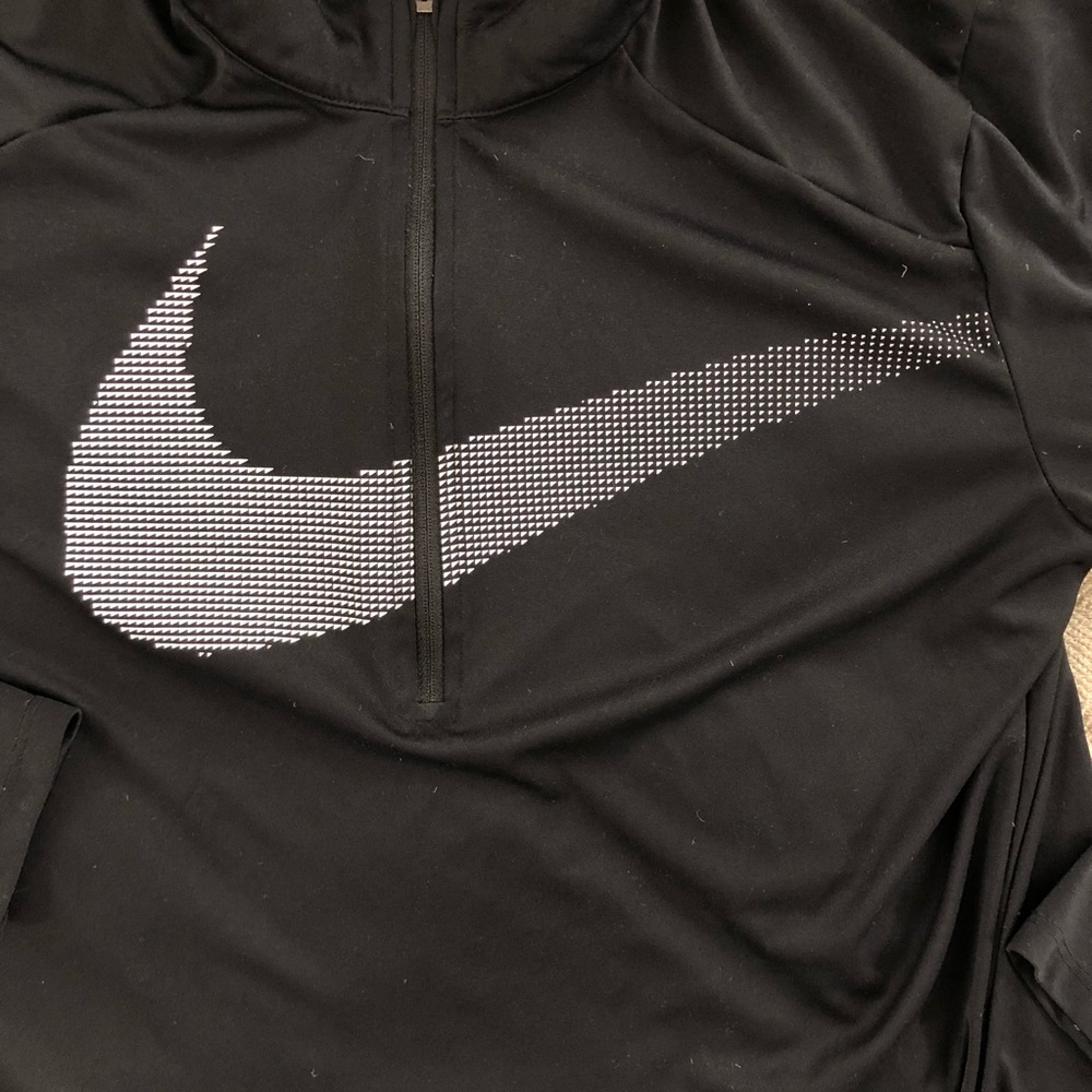 Nike Black Mens Large Dri Fit Three Quarter Zip Up - Picture 2 of 5